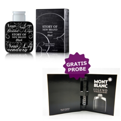 New Brand Story Black 100 ml + Perfume Sample Spray Mont Blanc Legend